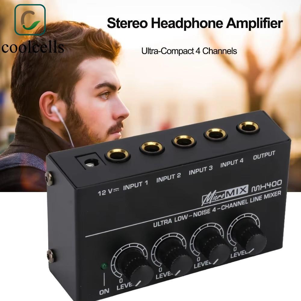 Bộ khuếch đại 4 kênh COOLCELLS HA400, 4 đầu ra 1 đầu vào Bộ khuếch đại âm thanh siêu nhỏ HA400, Bộ k