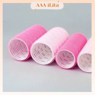 Lô cuốn uốn tóc mái bay LÕI NHÔM SIÊU TO kẹp làm phồng chân tóc sóng nước quấn xoăn tự dính iLita size lớn 10cm, 12cm