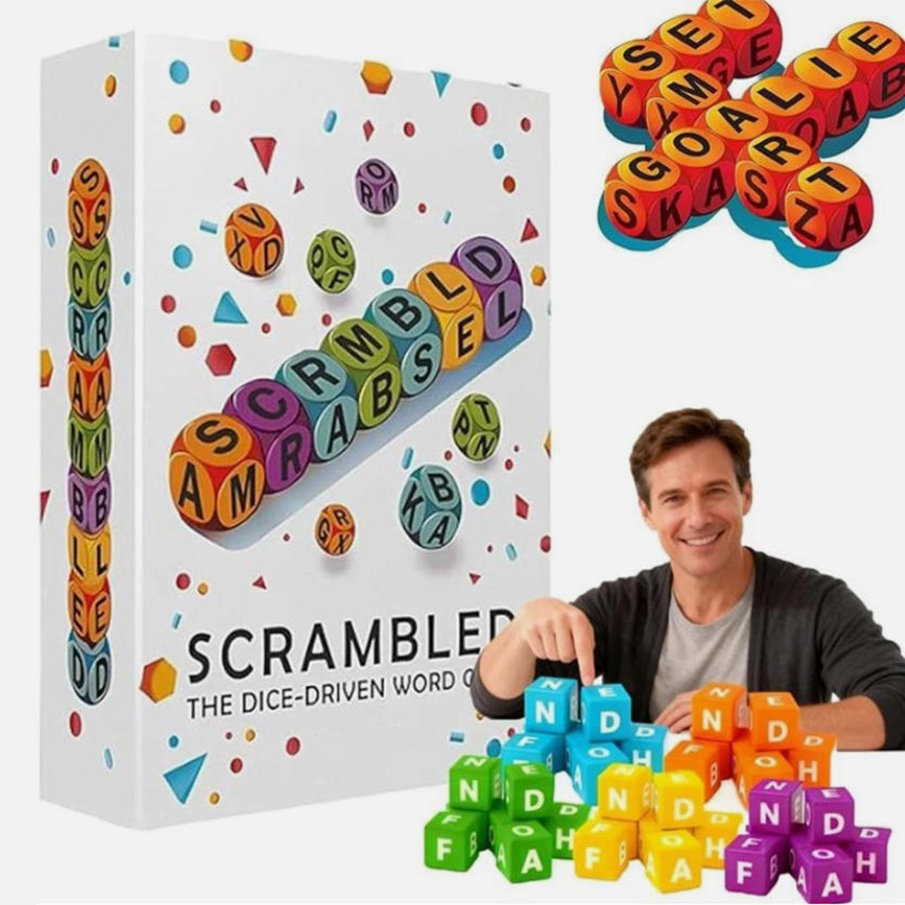 Scrambled Dice Word Game Family Party Shuffling Dice Vocabulary Building Game