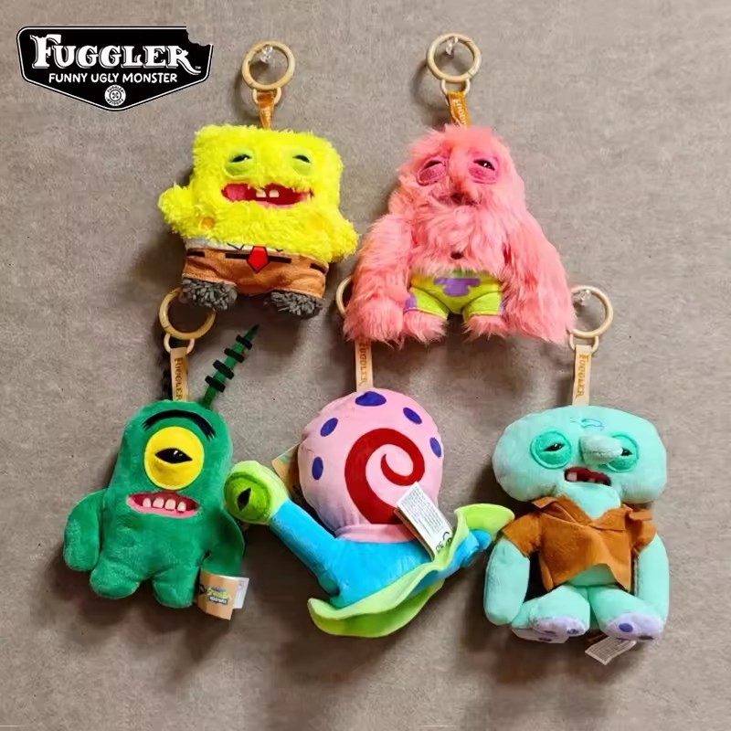Fuggler SpongeBob SquarePants Hoạt Hình Sang Trọng Răng Quái Vật Xấu Xí Dễ Thương Móc Khóa