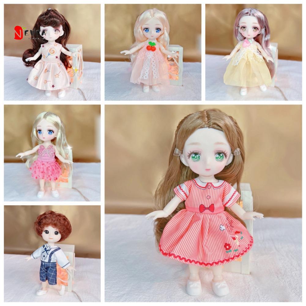 NEWEARTH LIMIT Kawaii Bjd Doll, Khớp di chuyển đầy màu sắc 16cm Anime Eyes Đồ chơi Búp bê, Đồ chơi b