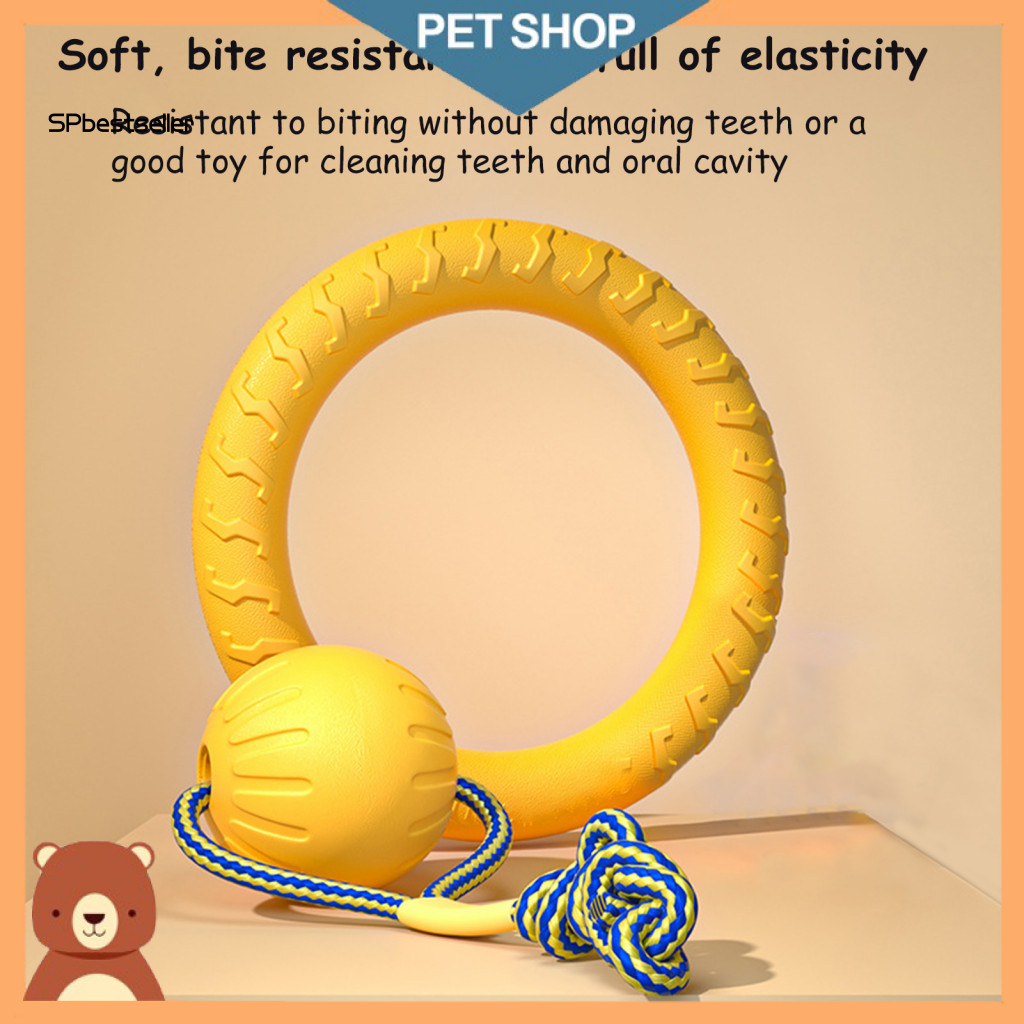 Sp Dog Nhai Đồ chơi cho chó Đồ chơi cho chó Bộ đồ chơi cho chó nhai Đĩa bay bền Vòng tập kéo và bóng