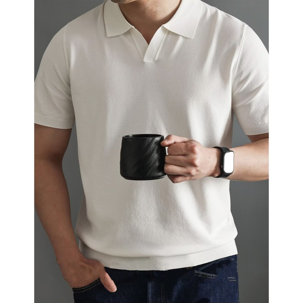 LINHOUSE Retro Trắng Áo Sơ Mi polo Tay Ngắn Áo Len Mùa Hè Pháp Đi Lại Áo Len Áo Thun Nữ Hàng Đầu