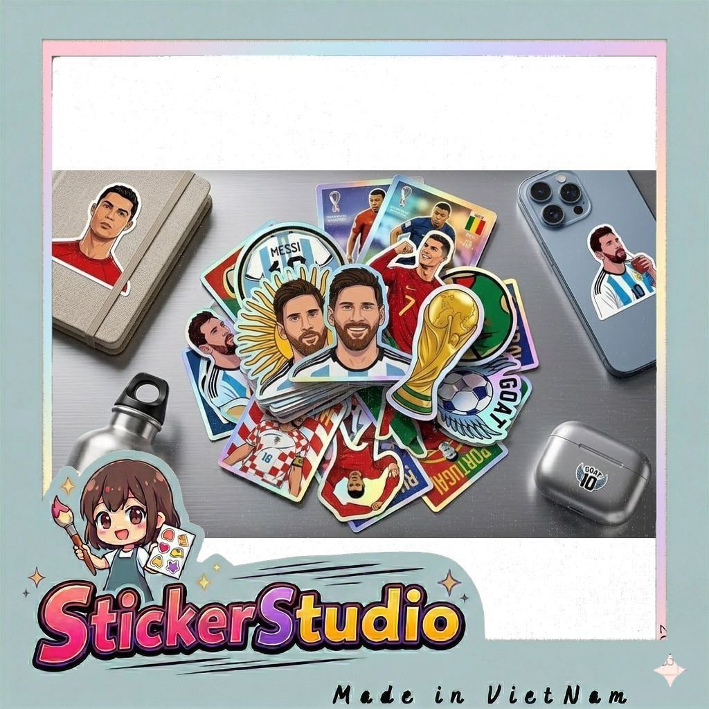 20/60/100 sticker ronaldo và messi để trang trí world cup 2026