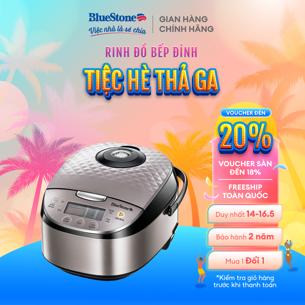 Nồi Cơm Điện Tử Bluestone RCB-5938, 1.8L - Nấu Nhanh, Giữ Ấm Lâu, Chống Dính Daikin