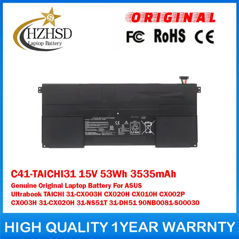 C41-TAICHI31 15V 53Wh 3535mAh Pin Laptop Chính Hãng Cho ASUS Ultrabook TAICHI 31-CX003H CX020H CX010