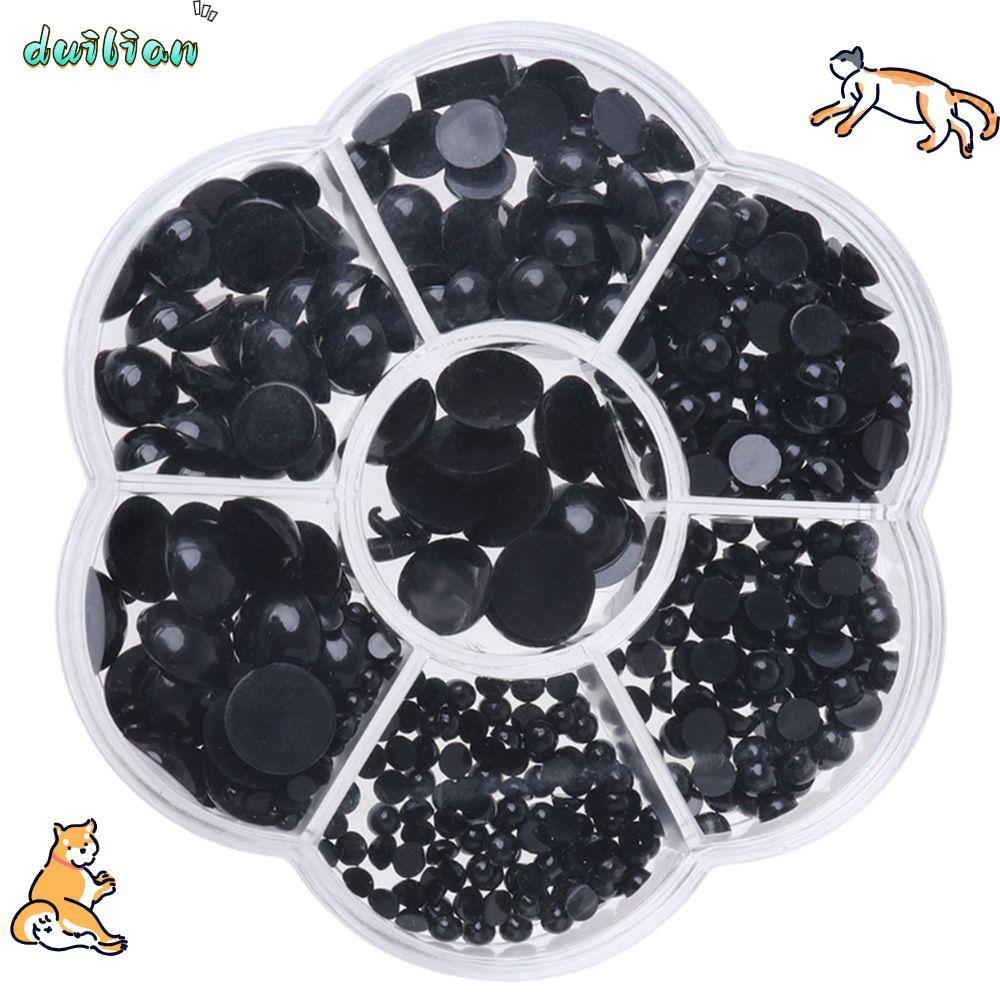 Mắt búp bê đen DUILIAN Nhựa 3-12mm DIY Bears Eyes