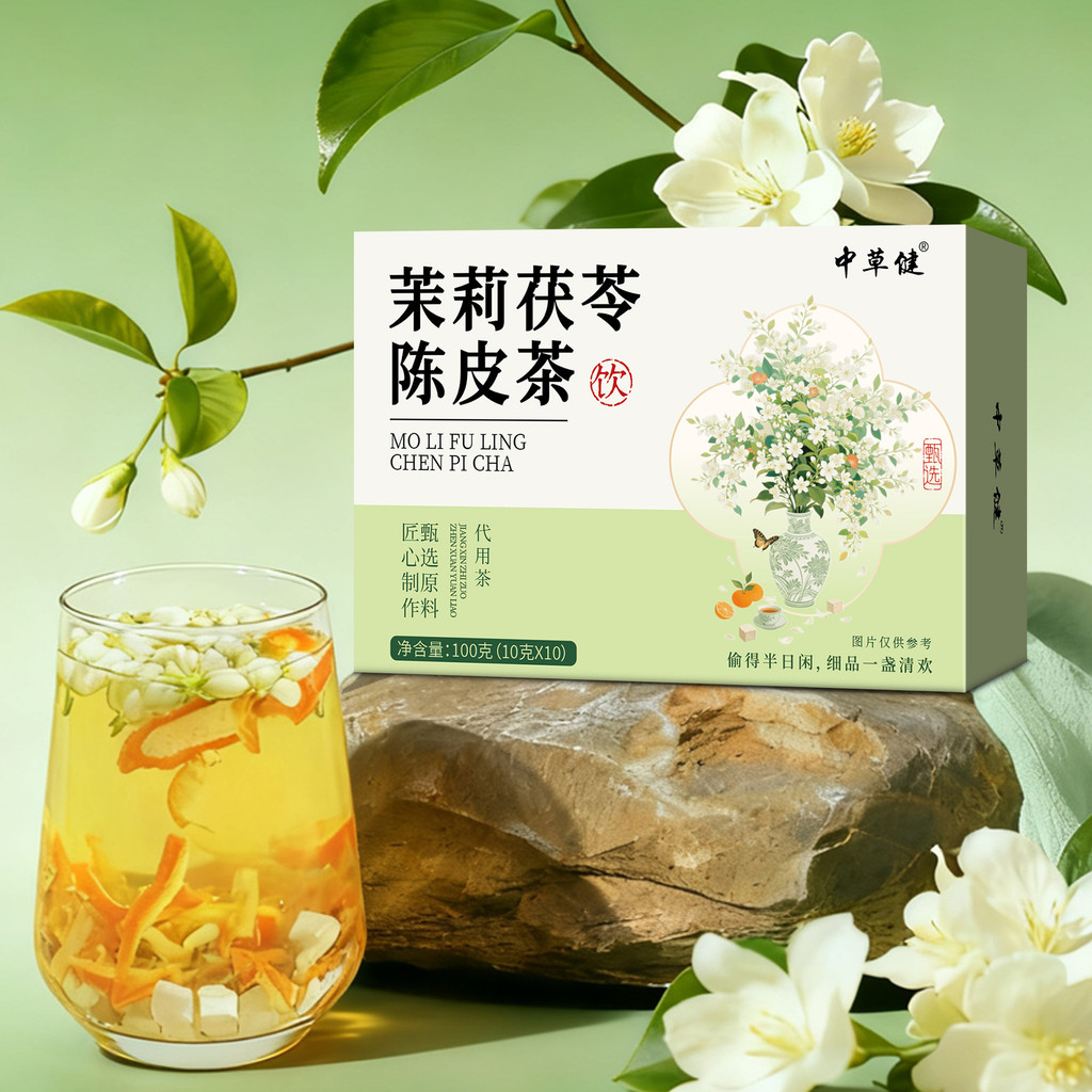 Jasmine Tangerine Peel Tea Lựa Chọn Nguyên Liệu Hỗn Hợp Trà Cam Peel Trà Jasmine Tangerine Peel Pori
