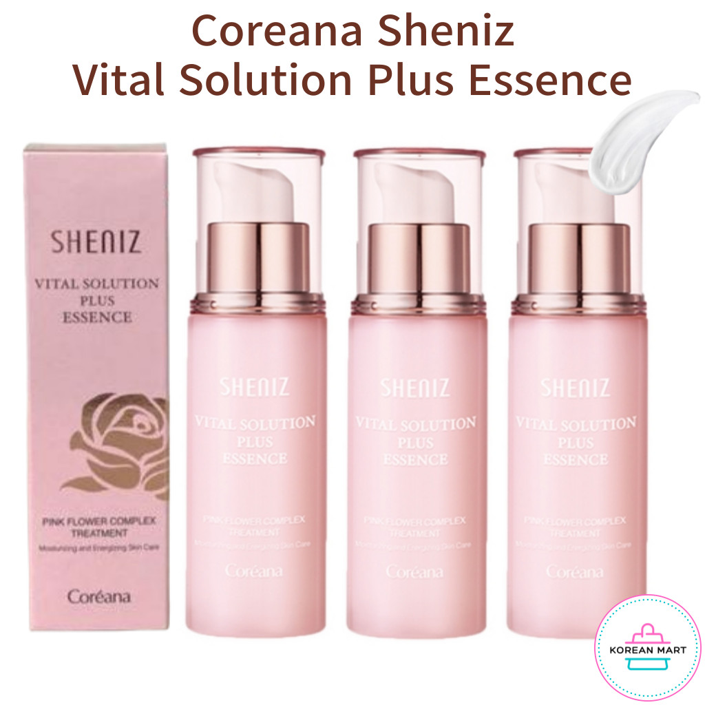 Tinh chất Coreana Sheniz Vital Solution Plus 55ml | Tăng cường da Pink Vitality | Serum dưỡng ẩm làm
