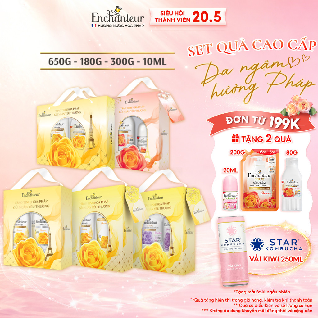 [HỘP QUÀ] Hộp Quà Tặng Cao Cấp Enchanteur Deluxe Hương Nước Hoa Pháp Sang Trọng