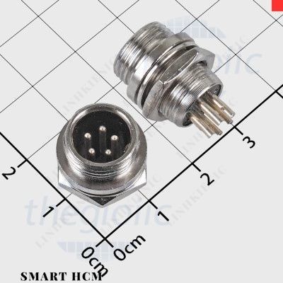 [3 Cái]- GX12-5P Đầu Nối Tròn Đực 5 Chân Thẳng Hàng 3A 125V Smart. HCM City