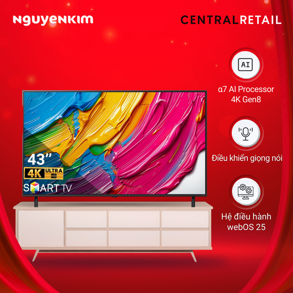 [Mới 2025] Smart Tivi QNED LG 4K 43 inch 43QNED80ASA