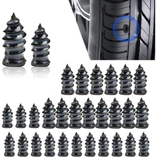 30 CÁI Móng tay sửa chữa lốp, Lốp chân không tự phục vụ Sửa chữa nhanh Móng vít cao su, Bộ phích cắm vít phù hợp chặt chẽ tự khai thác chống nước, Công cụ kỳ diệu đâm thủng di động đa năng (Đen)