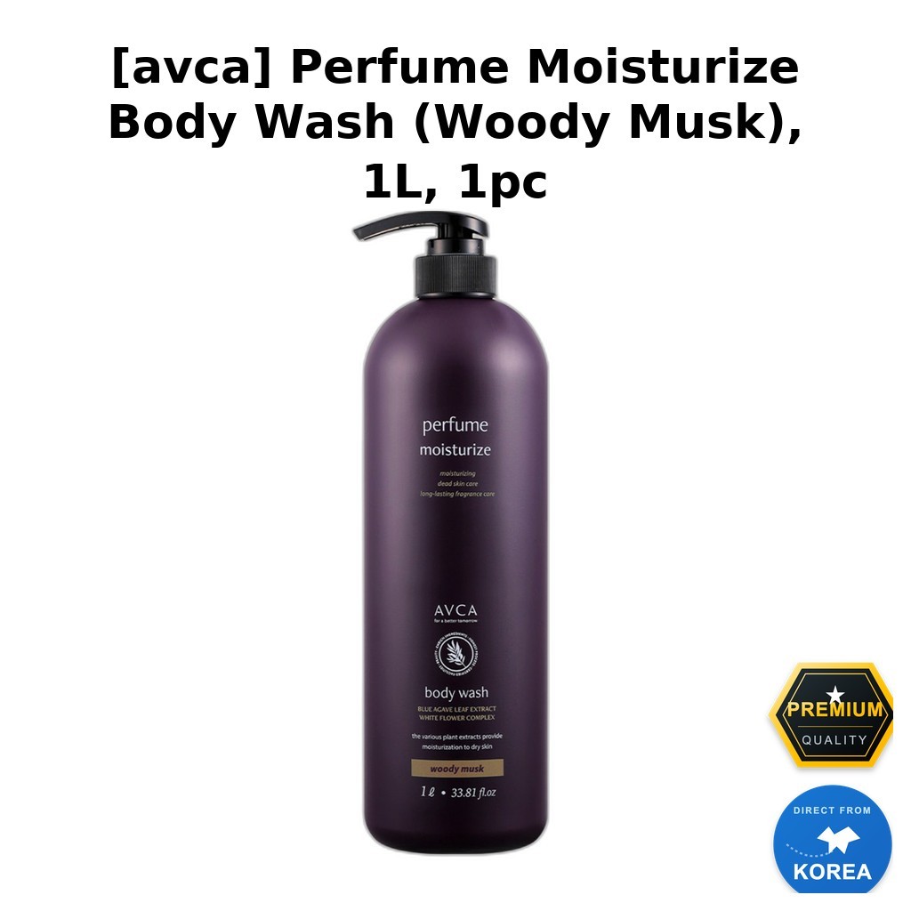 [avca] Nước hoa dưỡng ẩm toàn thân (Woody Musk), 1L, 1pc / Sữa tắm toàn thân Hàn Quốc / Hương thơm W