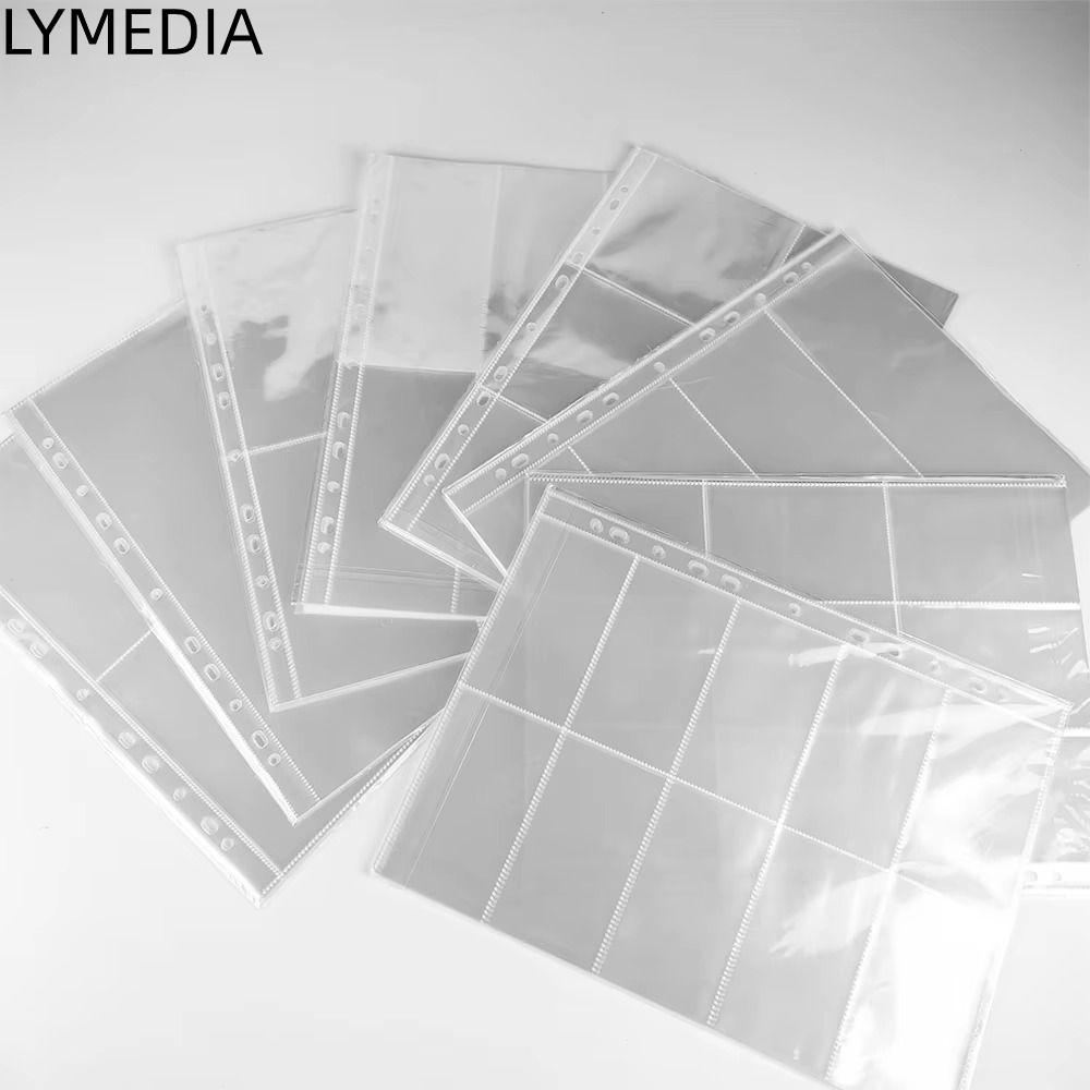 Trang Thẻ LYMEDIA, Trang Album Ảnh A4, Chất Kết Dính Nạp Lại 11 Lỗ Nhiều Túi Album Trang Nạp Lại
