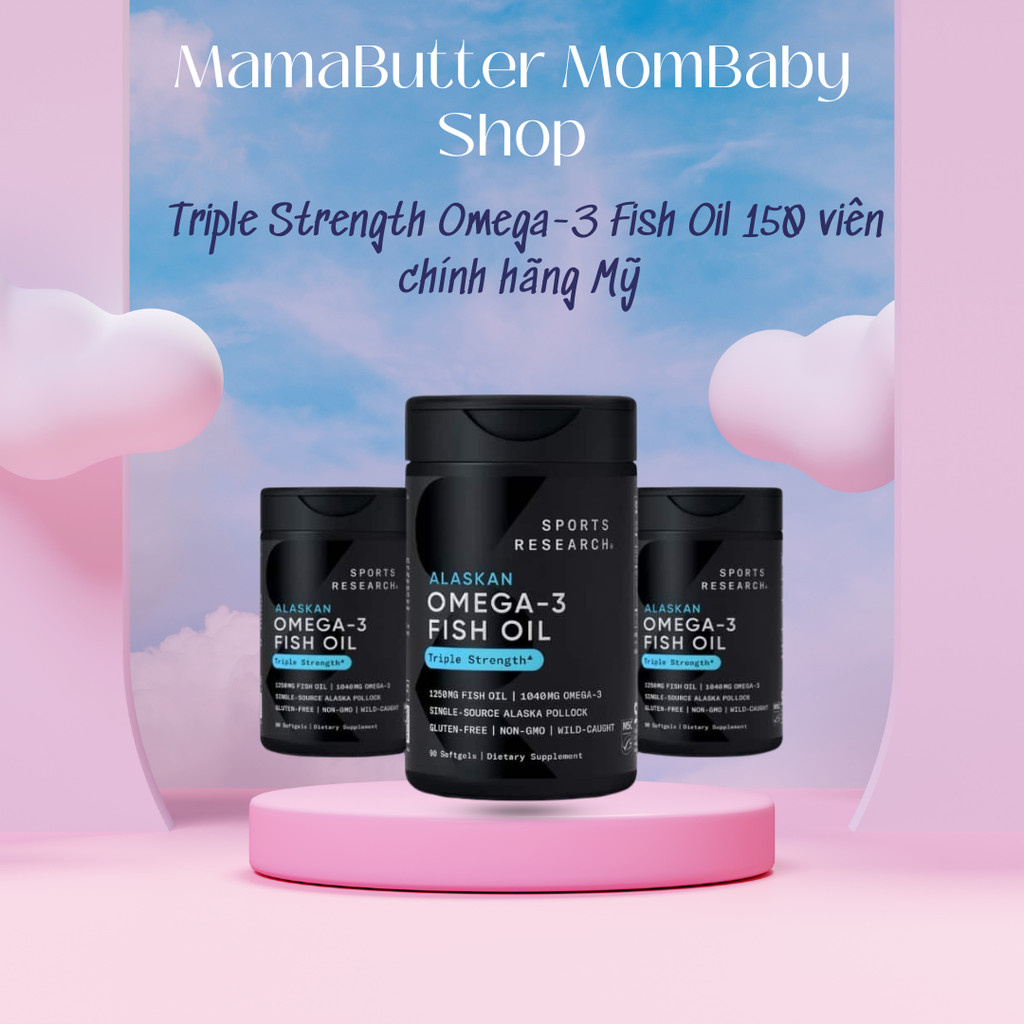 Viên dầu cá SR Triple Strength Omega-3 Fish Oil Hỗ trợ sức khỏe mắt, tim, não bộ ( 180 viên) tại Sup