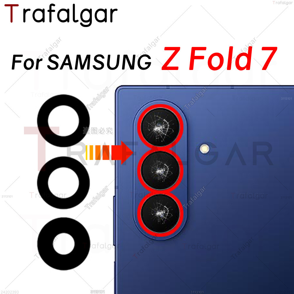 Phía Sau Camera Kính Ống Kính Cho Samsung Galaxy Z Fold7 Fold 7 5G SM-F966 Camera Thay Thế Bằng Keo 