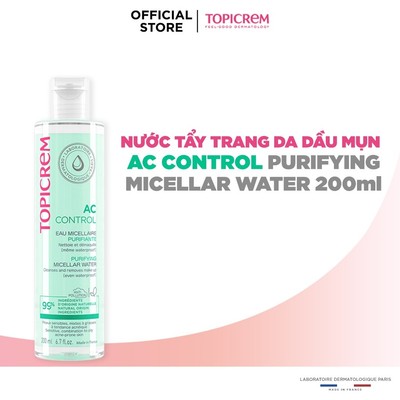 Nước tẩy trang dành cho da dầu mụn TOPICREM AC CONTROL PURIFYING MICELLAR WATER 200ML