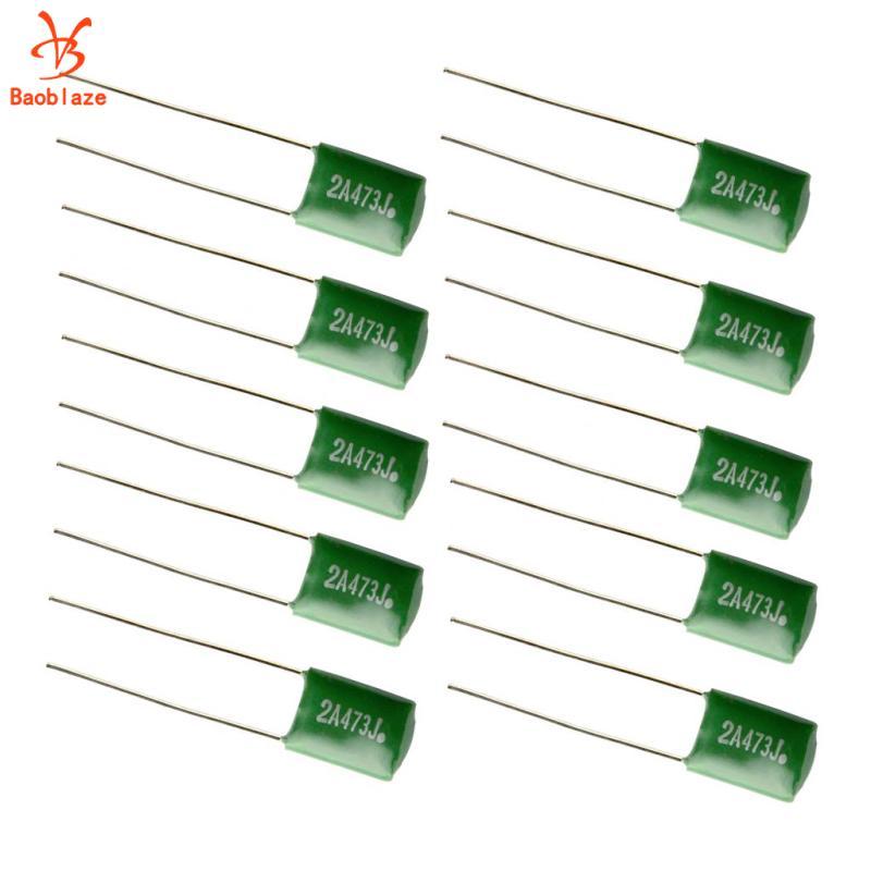 10 Miếng 0,047 / 2A473J Tụ Điện DIY Cho Đàn Guitar Điện Bass Mũ Xanh