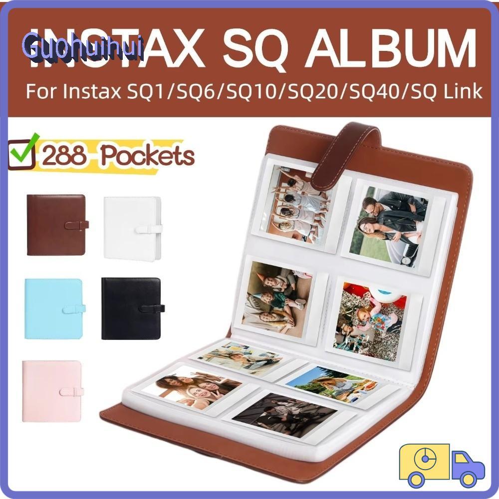 Album vuông lưu trữ GUOHUIHUI, Sách sưu tập Album ảnh 4 inch, Giấy ảnh bằng da PU 288 túi Kẹp lưu tr