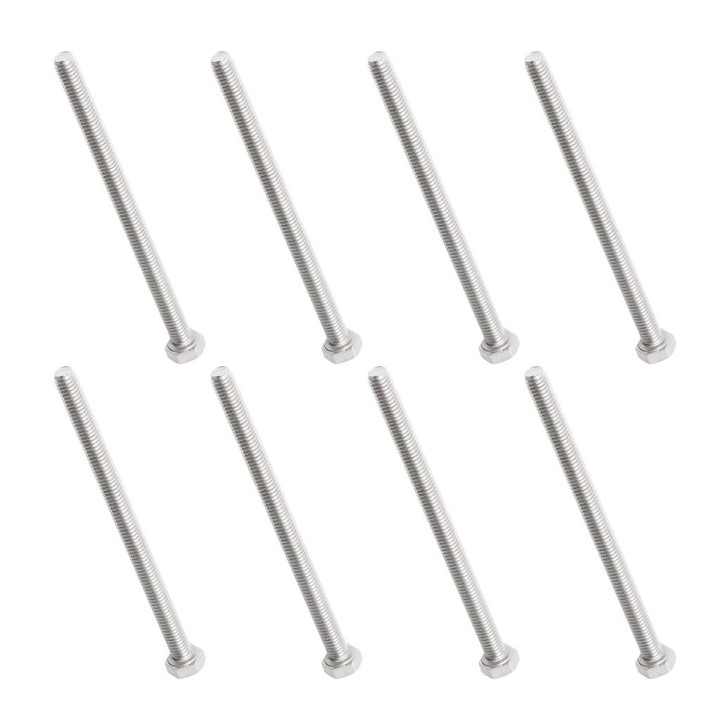 Aopin M6 x 110mm Đầu lục giác Bu lông Vít Lớp 5.8 Thép không gỉ, Chốt Máy hoàn toàn có ren SUS304 8 