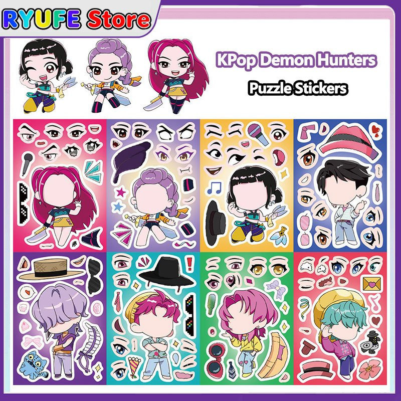 ​ KPop DIY Puzzle Demon Mask Miếng dán chống nước, Gói 8 ​