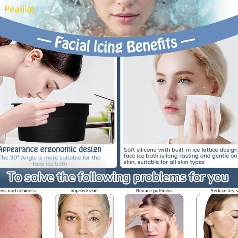 Pealike Ice Facials Washbasin Silicone Face Ice Bath Bowl Cool Ice Face Washbasin