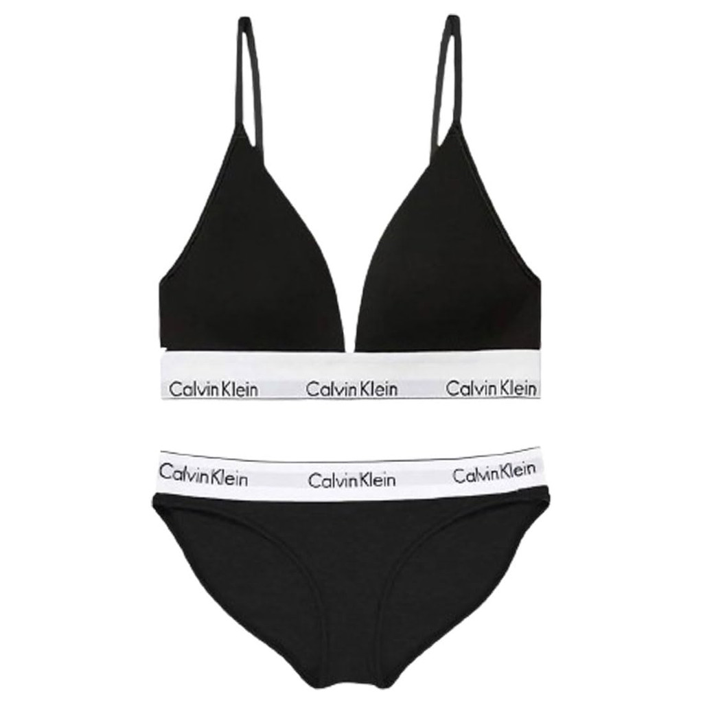 [Bra Calvin Klein] ck bộ đồ lót nữ áo ngực và quần chíp thể thao phòng gym tập luyện màu đen(001) M