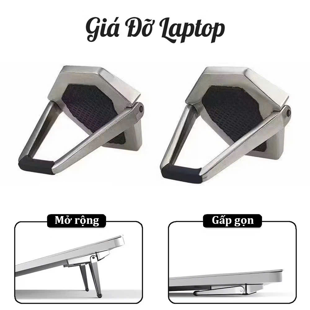 Giá Đỡ Laptop Mini Tản Nhiệt Chống Trượt Hợp Kim Loại ( Chân Kê Di Động Chịu Lực Ổn Định Nhỏ Gọn Tiện Dụng Giá Rẻ )