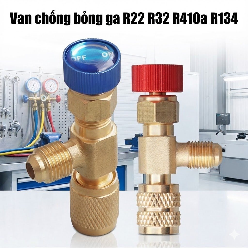 Van An Toàn Cho Máy Điều Hòa R410A R22 1 / 4 " VAN KHÓA GAS CHỐNG BỎNG gas R32, R410a, R22