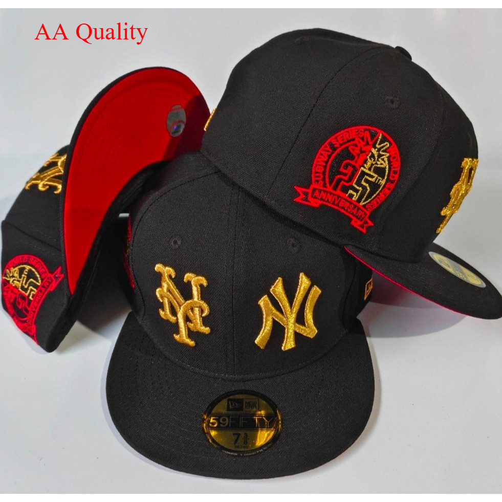 AA Quality New Era New York Yankees 59FIFTY - Mũ Bóng Chày Unisex Thêu Vàng Màu Đen