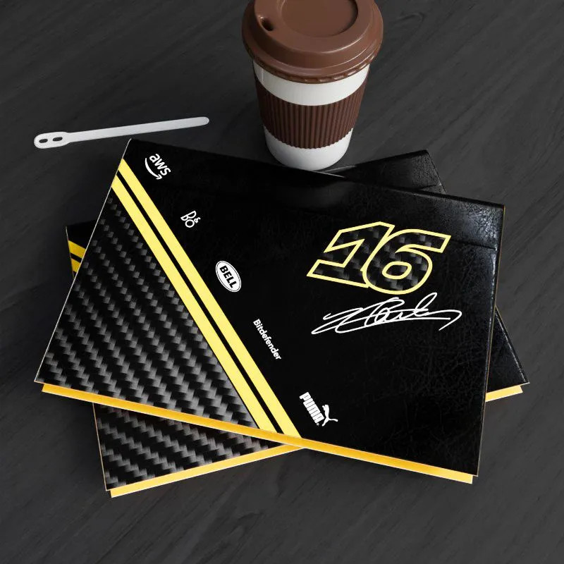 Hamilton 2025 Leclair CL16 Đua Xe Tranh Da Giả A5 Notepad a5 Tinh Tế Hội Nghị Kỷ Lục Sách Quạt Ô Tô 
