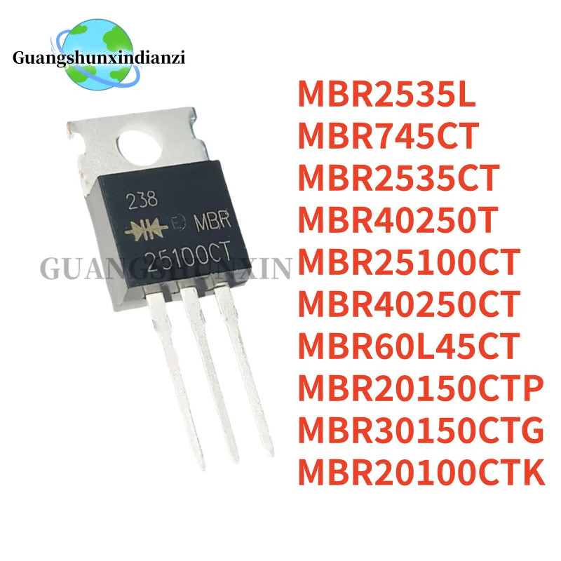 5 Chiếc MBR20100CTK MBR60L45CT MBR25100CT MBR30150CTG MBR40250T MBR2535L MBR745CT MBR40250CT MBR2015