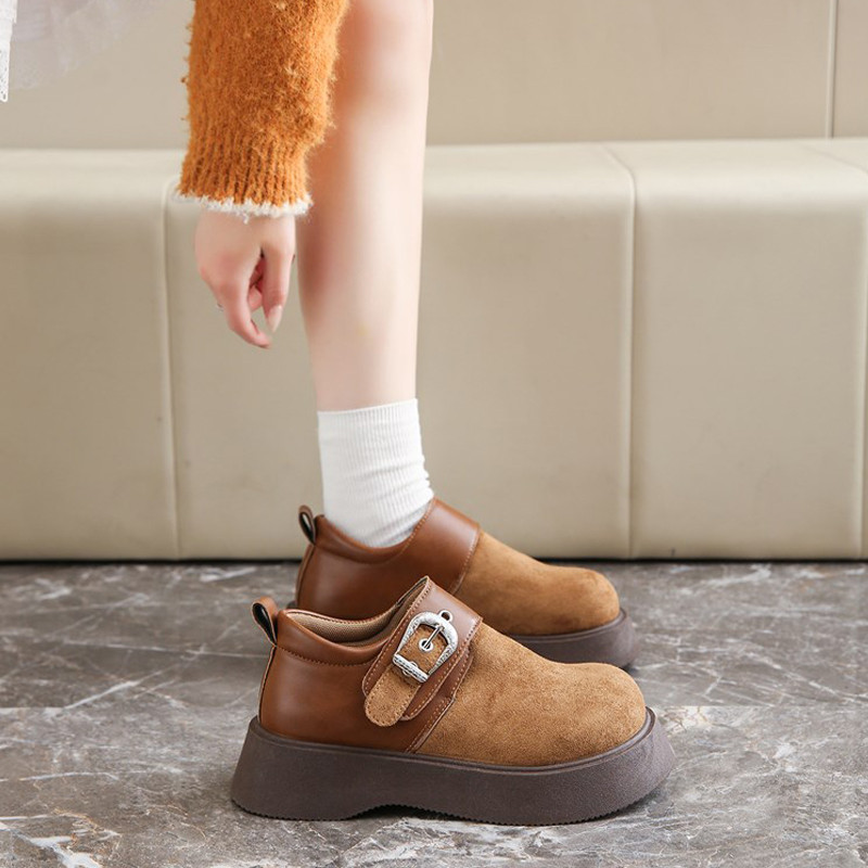 Giày Nữ Yongge Z615 Đế Dày Choàng Mary Jane Giày Da Nhỏ Phong Cách Anh Giày Retro Nữ