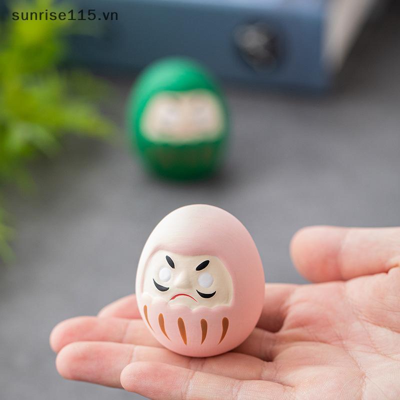 SSVN Gốm sứ Nhật Bản Daruma Tượng Daruma Tumbler Thủ công Luy Fortune Trang trí Phong cảnh Búp bê Da
