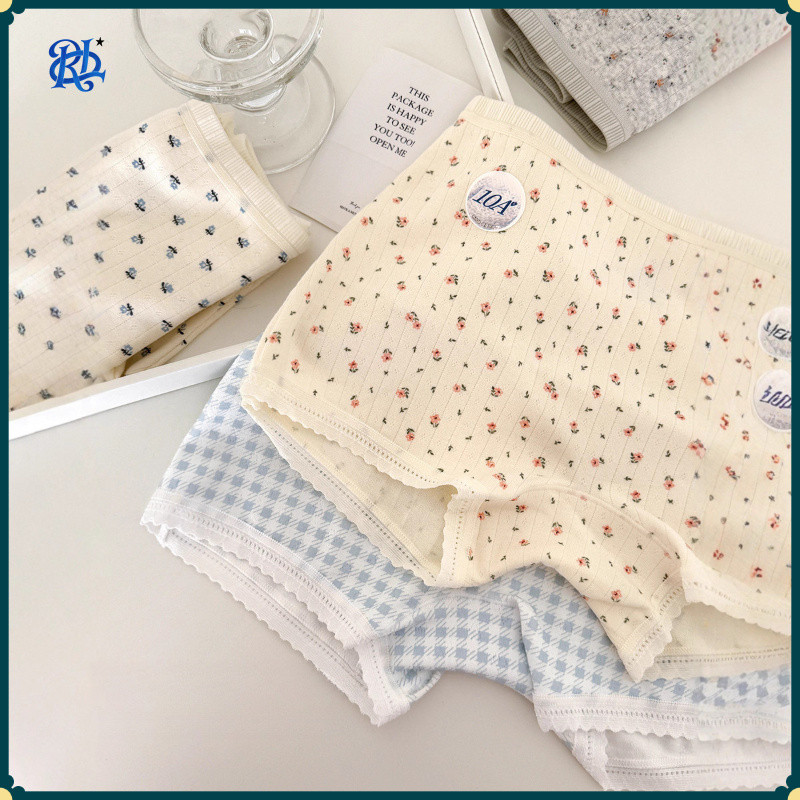Nữ Cotton In Hoa Boyshorts Mỏng Cotton Gusset Thoáng Khí Mùa Hè