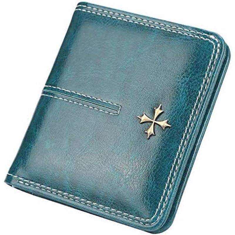 GGOOB Small Wallet for Women Zip Bifold Vintage Wallet Goth Purse Mini Leather Cash Wallets with Zip