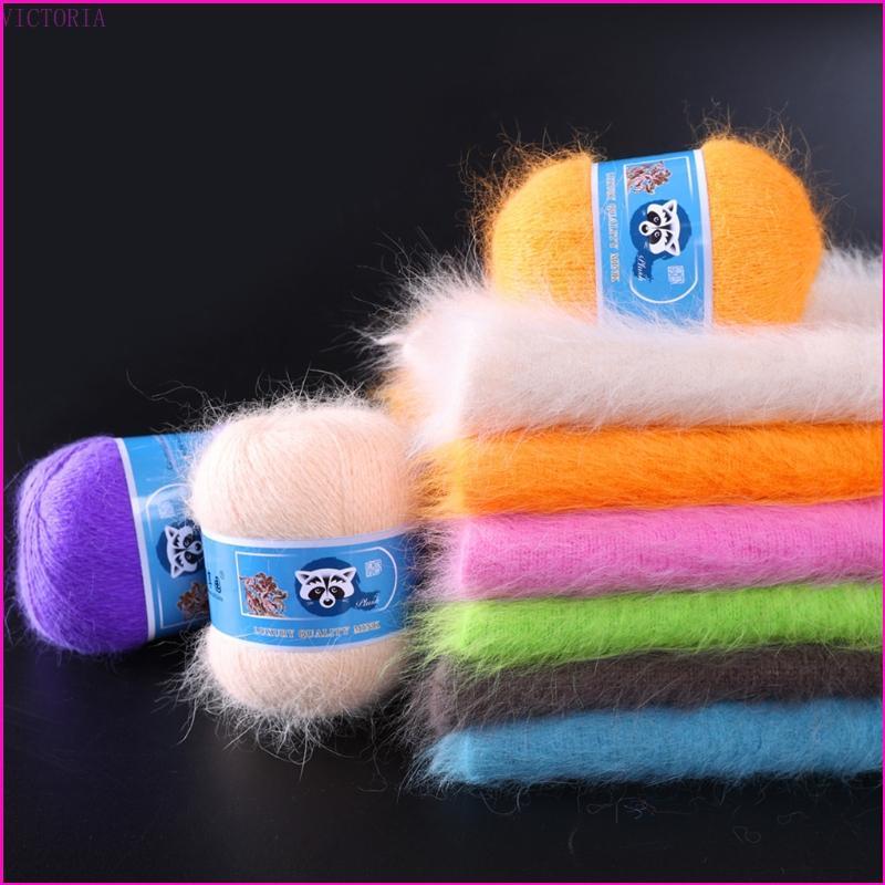 VIC 50g + 20g Bộ Len Chồn Tóc Dài Sợi Trọng Lượng Mờ Tay May Dệt Sợi
