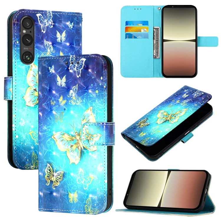 Ốp điện thoại da lật ngang tranh 3D có sẵn cho Sony Xperia 1 V / Sony Xperia 1 VI / Sony Xperia 5 IV