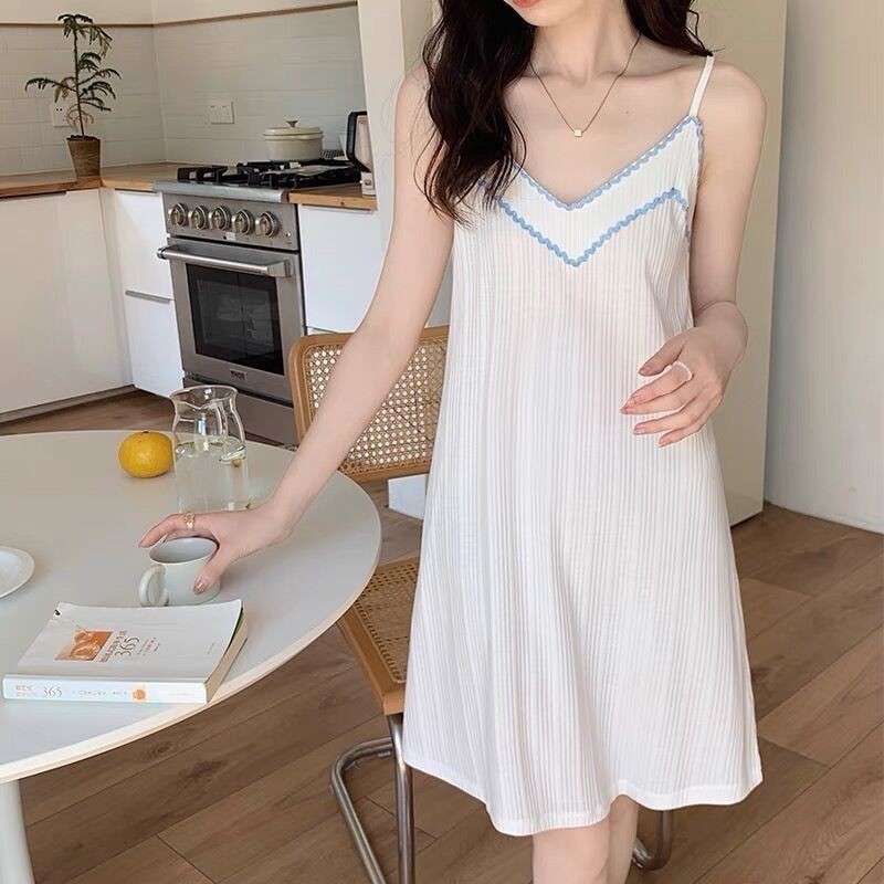 Sling Váy Ngủ Ngày Nữ Cao Cấp Nóng Mỏng Phong Cách Nguyên Chất Desire Phong Cách Ngày Không Tay Bộ Đ