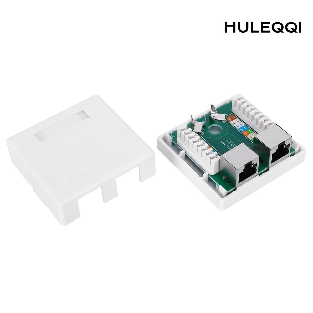 Hộp gắn bề mặt HULEQI, Hộp gắn 2 cổng RJ45-8P8C RJ45-8P8C, ABS dễ dàng gắn với ốc vít và băng hai mặ