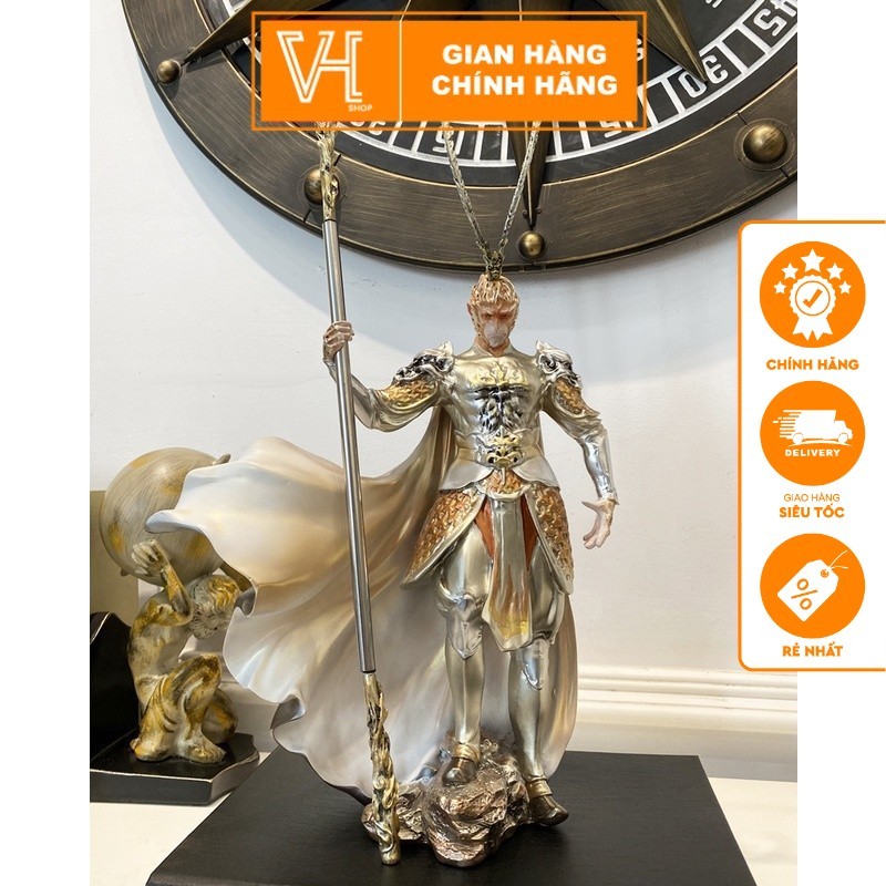 Tượng Ngộ Không Monkey King Tề Thiên Đại Thánh Trang Trí Nghệ Thuật Cao Cấp, Tượng Decor Phòng Khách