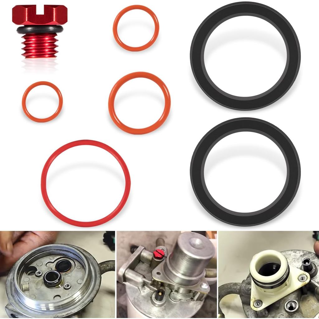 6.6L Duramax Bộ lọc nhiên liệu Primer Rebuild Seal Kit Viton O-Rings Billet Bleeder Vít cho 2001-201