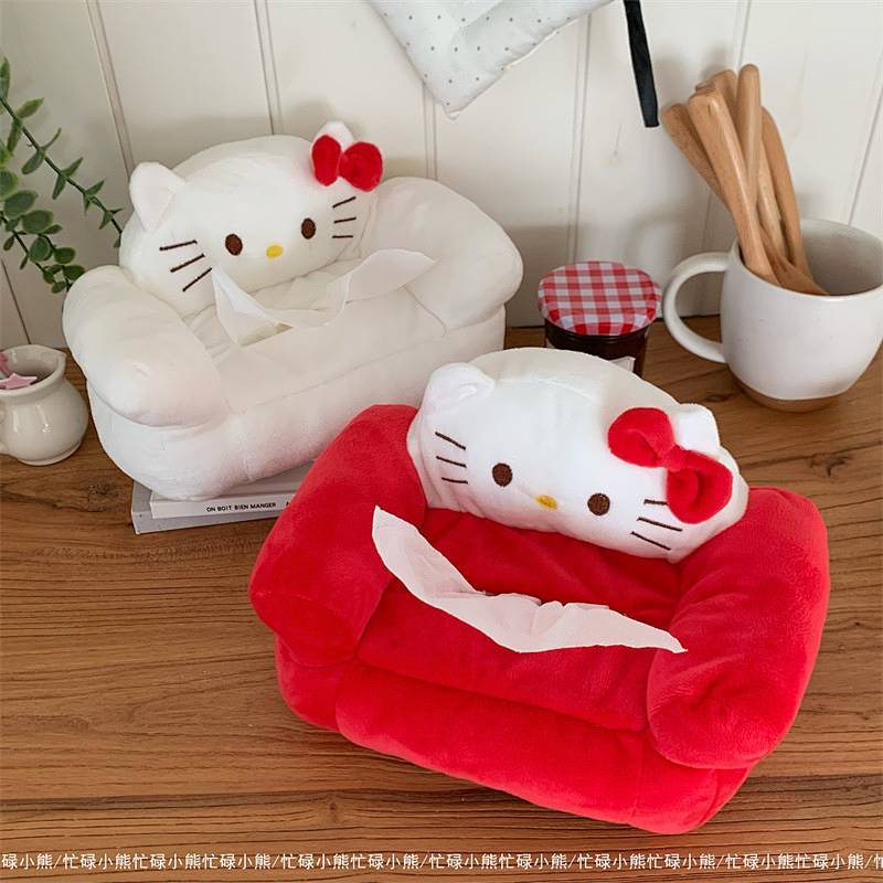 Home New Kitty Cat Room Decoration Plush Simple Cat Tissue Storage Home Living Room Tissue Bag Car S