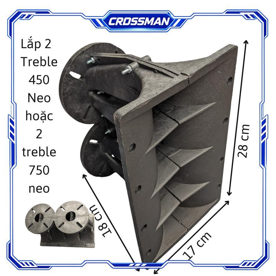 Họng treble Array Đôi kícḣ thước 17 x 28 lắp 2 treble 750 neo hoặc 2 treble 450 neo giá 1 cái