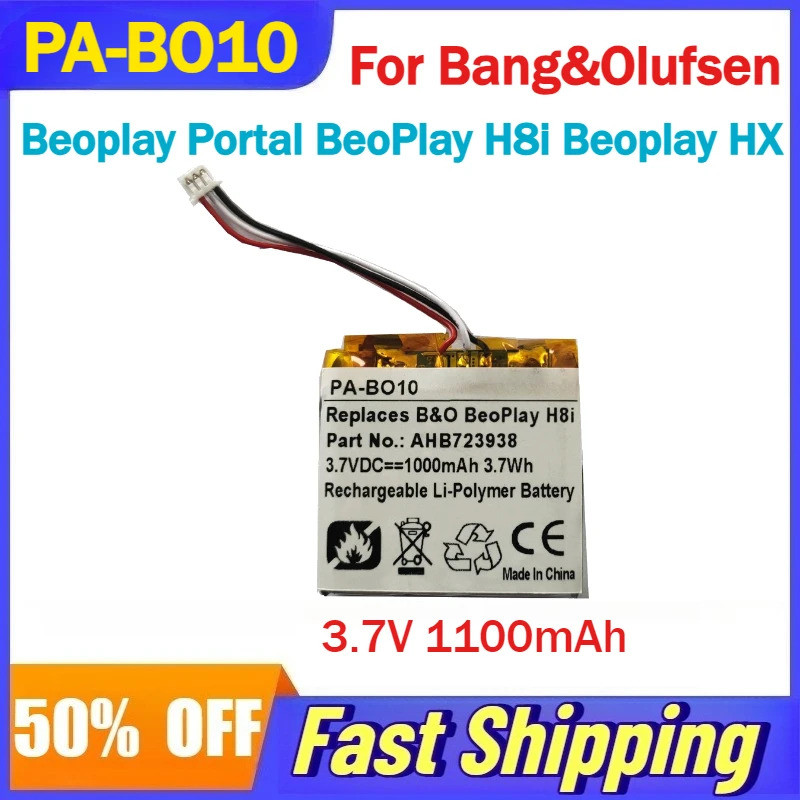 3.7V 1100mAh PA-BO10 Pin Cho Bang & Olufsen BeoPlay H8i Cổng Thông Tin HX Tai Nghe Bluetooth Tương T