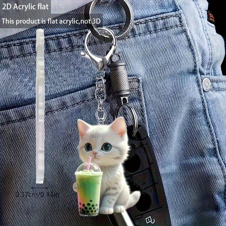 Flat Acrylic Material 2D New Keychain Bag Pendant Accessories 38AN