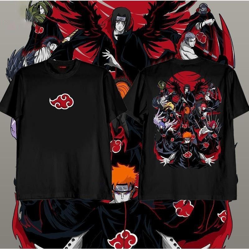 Áo thun cosplay Akatsuki Naruto – Cotton dày, form rộng, in full nhóm, phù hợp sự kiện cosplay