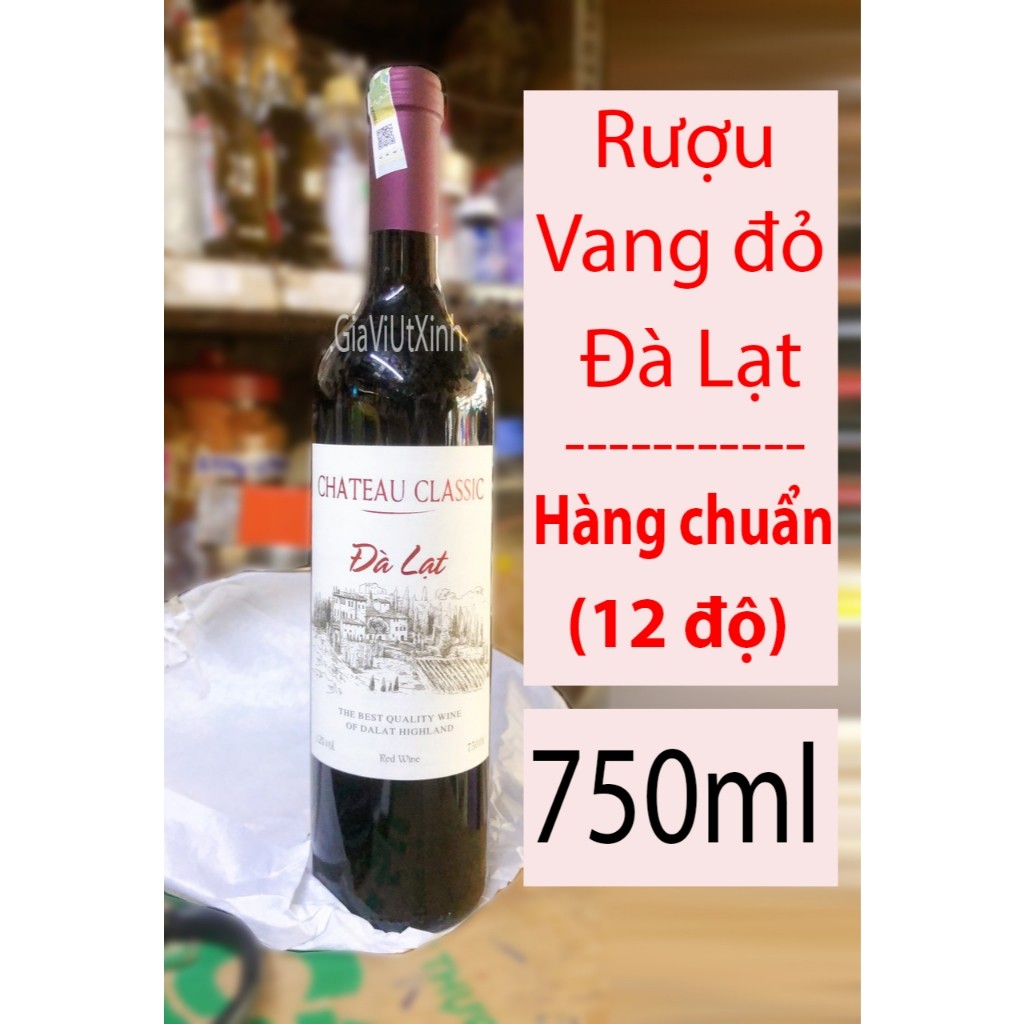RƯỢU NẤU ĂN VANG ĐỎ ĐÀ LẠT 12 ĐỘ - 12% VOL DA LAT RED ..