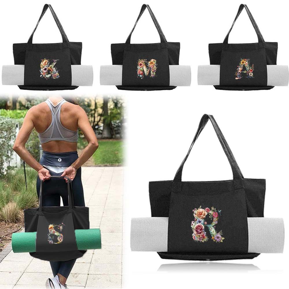 Yoga Mat Bag Tote Bag Yoga Sports Bag Duffle Bag Gift for Girlfriend Designed with Floral Pattern an